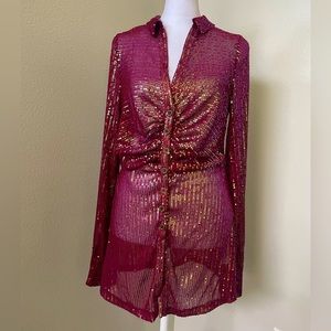 Free People Sequin Shirtee